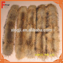 natural color 4*80cm raccoon fur collar with tape